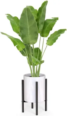 Imagen del producto de Soporte para plantas Famanu, ajustable, de metal, diseño moderno, para macetas de 20-30 cm, color