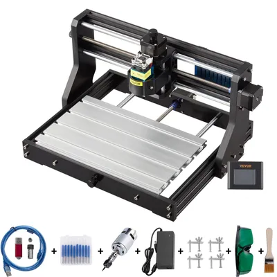 Immagine prodotto di VEVOR 2500 mW CNC 3018 Macchina per incisione fai da te Pro 300x180x45 mm Macchina per incisione a 3 assi Mini incisore con scheda di controllo GRBL e controller offline