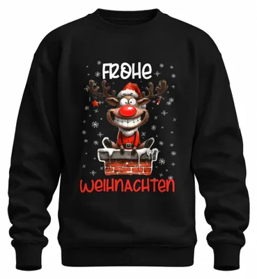 Immagine prodotto di Buon Natale divertente alce cervo renna - Natale Xmas Natale maglione unisex, nero, M