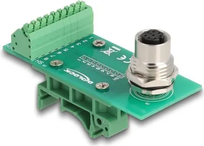 Immagine prodotto di Delock M12Übergabemodul Adapter 8 Pin A-kodiert Buchse zu 9 Terminalblock für (60659)