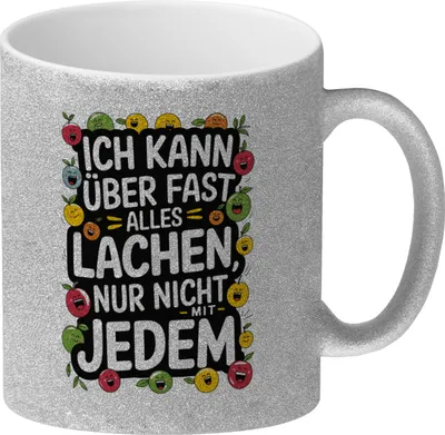 Produktbild von Kann nicht mit jedem lachen Glitzer-Kaffeebecher für das Büro