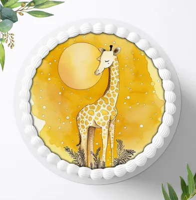 Produktbild von Für die Geburtstags Torte ein Tortenaufleger, Zuckerbild mit dem Motiv: Dschungeltiere, Essbares Foto für Torten, Fondant, Ø 20cm, 1231z