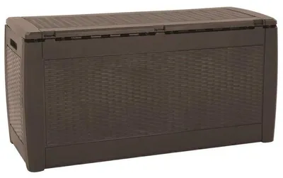 Image de Boîte de rangement pour jardin - Coffre de jardin - Boîte de rangement extérieure - Abri de jardin - Marron - Polypropylène - 119x48x60 cm