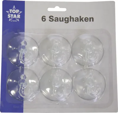 Zdjęcie produktu dla 6 przyssawek 5,5 cm przezroczystych Hak obrotowy