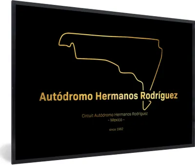 Produktbild von MuchoWow® Gerahmtes Poster Formel 1 - Rennstrecke - Mexiko 90x60 cm - Poster mit Schwarzem Bilderrahmen Wandposter Rahmen Foto Bilder - Fotorahmen - Foto-Plakat