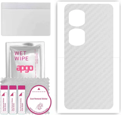 Produktbild von apgo Rückseite Schutzfolie, Skin, kompatibel mit Honor 90 Pro, Hinten Displayschutzfolie aus Vinylfolie, kratzfest, einfache Montage - Transparenter Kohlenstoff