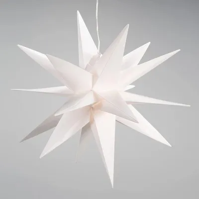 Obrázek produktu pro Vánoční dekorace hvězda s časovačem 35 cm, 10 LED, bílá