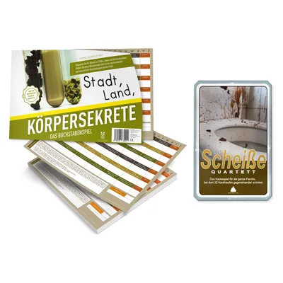 Produktbild von Fäkalhumor-Bundle: Scheiße Quartett + Stadt Land Körpersekrete – Partyspiele