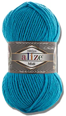 Imagen del producto de Alize 1x 100g Superlana Midi, hilo de punto, color sólido, ideal para tejer a crochet o a dos agujas (484)