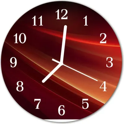 Produktbild von Glasuhr Wanduhr Küchenuhr Echt-Glas 30fi cm Abstraktes schwarz orange
