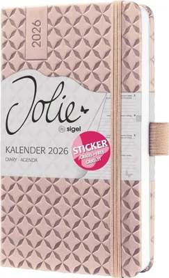 Obrázok produktu pre sigel J6130 sigel vreckový kalendár Flair Jolie 2026, Imitácia kože, perleť