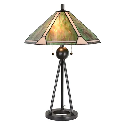 Produktbild von Clayre & Eef Tiffany Tischlampe Ø 50x73 cm Grün Braun Metall
