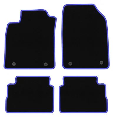 Produktbild von Fußmatten Automatten Velours Schwarz/Blau für Opel Vectra C 2002-2008 Set 4-tlg