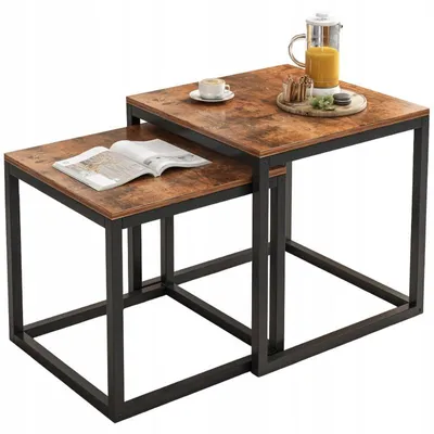 Produktbild von Couchtisch 2in1 quadratisch loft tisch set
