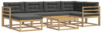 Produktbild von vidaXL Outdoor-Sofagarnitur 7 stk. Weiß und Anthrazit