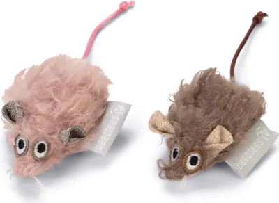Produktbild von Beeztees Mäuse Boyo - Katze Spielzeug - braun/ pink - 14,5x5x1,5 cm