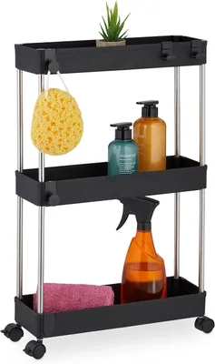 Produktbild von Küchenwagen, schmal - Rem - Küche - Badezimmer & kleine Räume - 62 x 41,5 x 14,5 cm - Badwagen - Schwarz