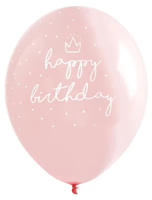 Obrázek produktu pro Růžové narozeninové balónky, Happy Birthday 30cm, 6 ks.