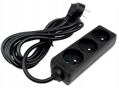 Obrázek produktu pro MojeLedy Prodlužovací kabel 5m 3 zásuvky s uzemněním černý 3x1.5mm2