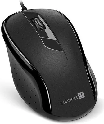 Produktbild von Connect IT CMO-1200-BK, rechts, Optisch, USB Typ-A, 1000 DPI, Schwarz