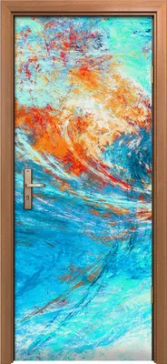 Produktbild von Türposter 80x200 cm Türaufkleber Türtapete Türfolie Klebefolie Blaue Meereswelle Künstlerische