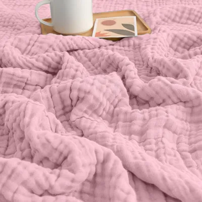 Immagine prodotto di Coperta in mussola, 150 x 200 cm, 100% cotone, rosa, per il letto