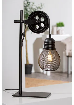 Obrázok produktu pre Stolná lampa Casablanca, "Mesh", kov, čierna, , d. 13 cm, š. 25 cm, v. 46 cm 79952