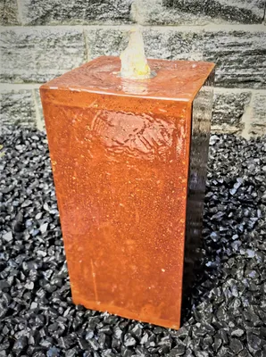 Produktbild von Säulenbrunnen 40 / 20 cm eckig Cortenstahl Roststahl incl. LED ohne Becken Gartenbrunnen