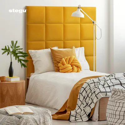 Produktbild von Wandkissen Matt Velvet schwefelgelb Samt-Optik 30 x 30 cm