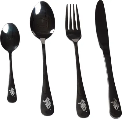 Produktbild von Giants Angelbesteck Set schwarz Edelstahl Besteck SS 410