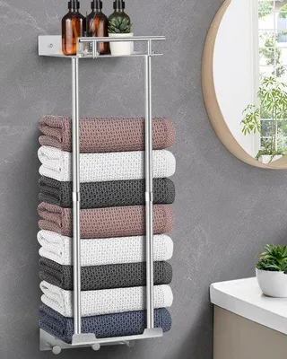 Obrázek produktu pro Závěsný držák na ručníky 81 cm, nerezová ocel, stříbrná, do koupelny