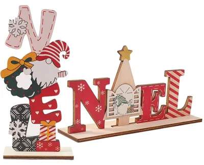 2er-Set Weihnachtstischdeko aus Holz, 17x12x2 cm, zum Hinstellen