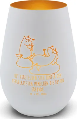 Produktbild von Mr. & Mrs. Panda Kerzenhalter Einhorn Sekt - Weiß - Geschenk, Party, Teelichthalter Glas, Unicorn, BFF, Windlicht, teelichtglas, Freundin, Laterne, Einhörner, Korken