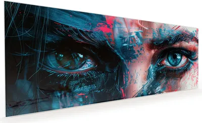 Produktbild von Küchenrückwand Spritzschutz Glas mit Motiv Kunstvolle Augen 40 x 40 cm