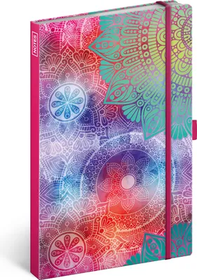 Zdjęcie produktu dla Notatnik w linie z gumką - notatnik dla kobiet i dziewcząt - pamiętnik do szkoły i pracy (Mandala)