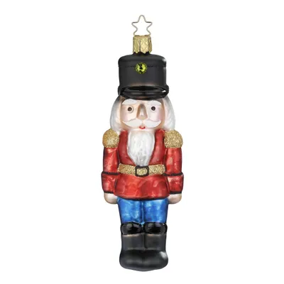Produktbild von Christbaumschmuck Nussknacker 15cm Glas Figur Rot / Blau