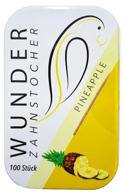Produktbild von WUNDER Zahnstocher PINEAPPLE Dose 100 Stück