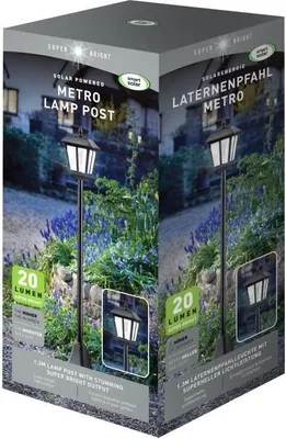 Immagine prodotto di Lampada solare, SMART GARDEN Metro, 20 lumen, nero, 130 x 18 cm