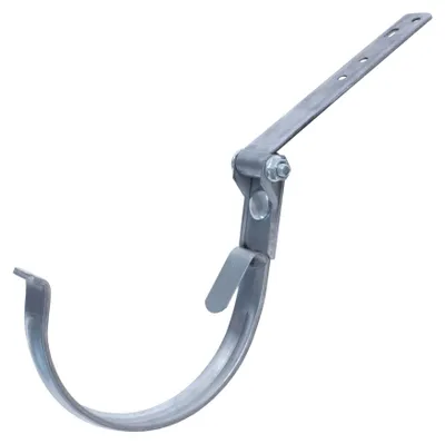 Produktbild von DAPRONA Rinneneisen verstellbar, Rinnenhalter Silber RG 333 für Dachrinne Halbrund, Verstellbar in Höhe und Neigung, hoher Korrosionsschutz