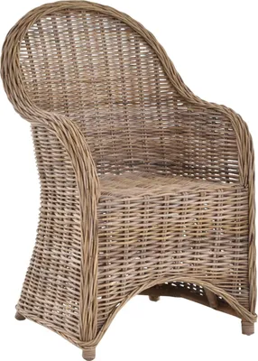 Zdjęcie produktu dla KRINES HOME fotel do jadalni rattan szary rattan wiklinowy fotel do jadalni wiklinowy fotel wiklinowy fotel z podłokietnikiem wiklinowy fotel