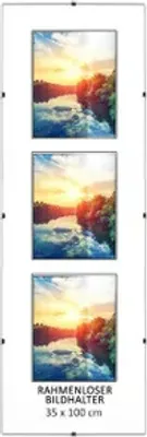 Obrázek produktu pro MG Design Bezrámový obrazový rám, 35 x 100 cm - s klipy, akrylové sklo, HDF deska - pro vertikální nebo horizontální zavěšení/postavení