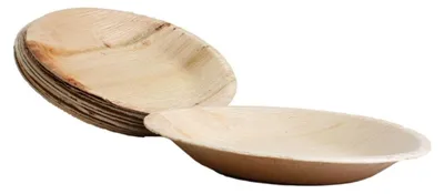 Image de Assiette ronde 100x en feuille de palmier, taille 23 cm