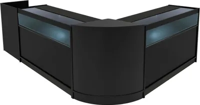 Image de Ensemble de comptoirs LED Luna, modèle CM60 + B1200 (2 unités) + TB60 – Noir