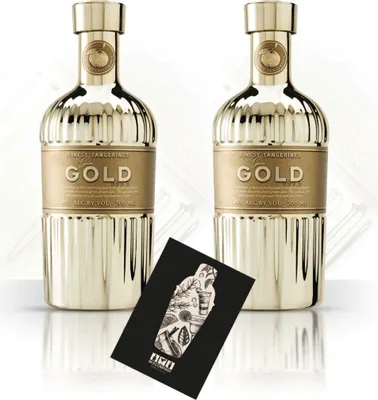 Produktbild von Gin Gold 999.9 2er Set Gin 2x 0,7L (40% Vol) Finest Tangerines Gin Gold - [Enthält Sulfite]