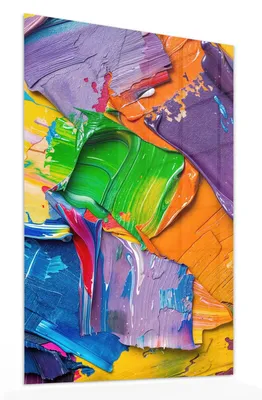 Produktbild von Glasbild 50x75cm in XXL für Wohnzimmer, Schlafzimmer Motiv Farbsymphonie