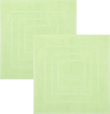 Produktbild von Betz 2 Stück Badvorleger 60x60 cm PALERMO Badematte Badteppich Duschvorleger 100% Baumwolle 680g/m²  Farbe: grün