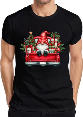 Produktbild von Weihnachtszwerg Truck Wichtel Gnom - Weihnachten Xmas Christmas Herren T-Shirt, Schwarz, M