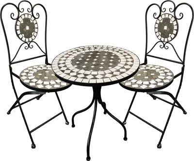 Image de mosaïque 3pcs Salon de jardin Ø60cm