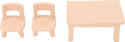 Productafbeelding van Poppenhuis-set met tafel en stoelen, schaal 1/12, mini-stoelen, eetkamer meubels, model van kunsthars