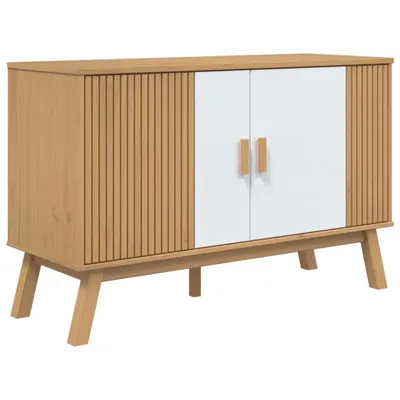 Obrázek produktu pro Příborník OLDEN bílý a hnědý 114x43x73,5 cm masivní borovice